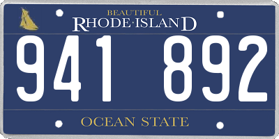 RI license plate 941892