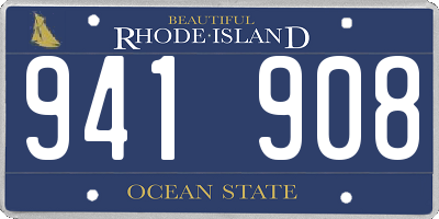 RI license plate 941908