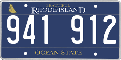 RI license plate 941912