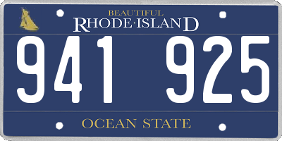 RI license plate 941925