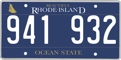 RI license plate 941932