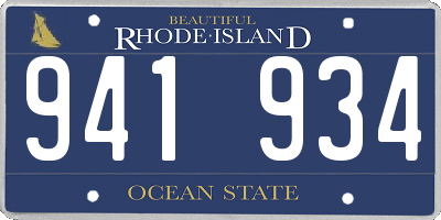 RI license plate 941934