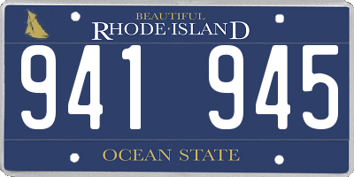 RI license plate 941945
