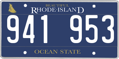 RI license plate 941953