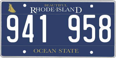 RI license plate 941958
