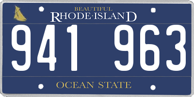 RI license plate 941963
