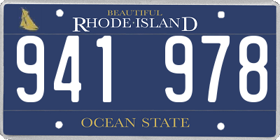 RI license plate 941978