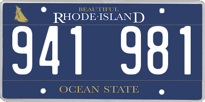 RI license plate 941981
