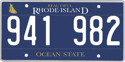 RI license plate 941982