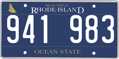 RI license plate 941983