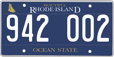 RI license plate 942002
