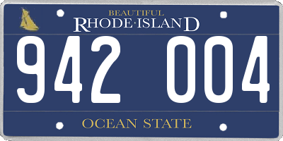 RI license plate 942004