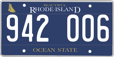 RI license plate 942006