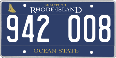 RI license plate 942008