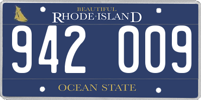 RI license plate 942009