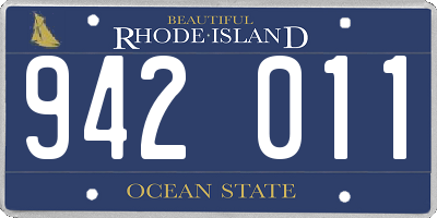 RI license plate 942011