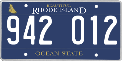 RI license plate 942012