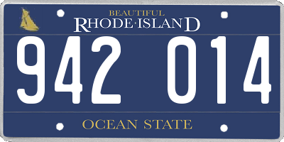 RI license plate 942014