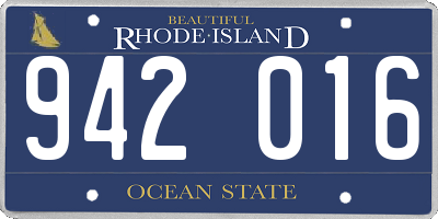 RI license plate 942016