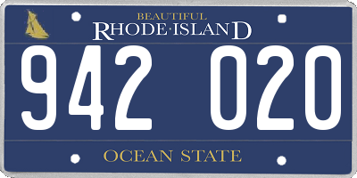RI license plate 942020