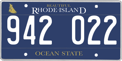 RI license plate 942022