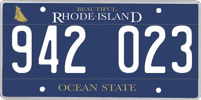 RI license plate 942023