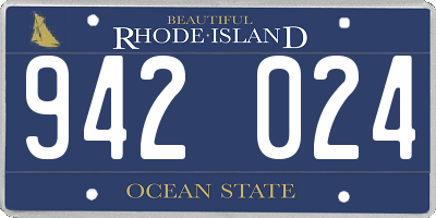 RI license plate 942024