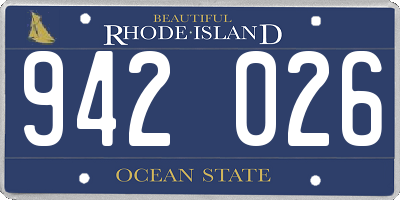 RI license plate 942026