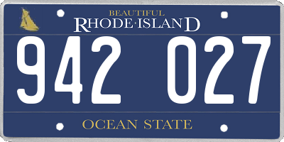 RI license plate 942027
