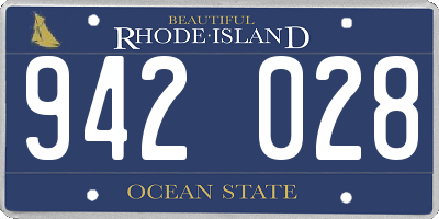 RI license plate 942028