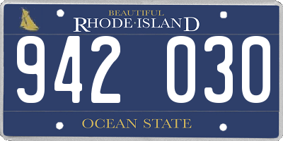 RI license plate 942030