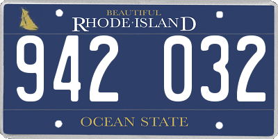 RI license plate 942032