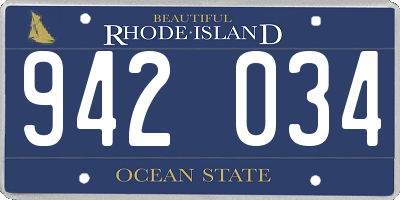 RI license plate 942034