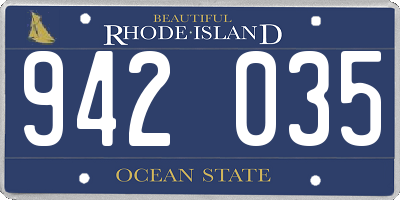 RI license plate 942035