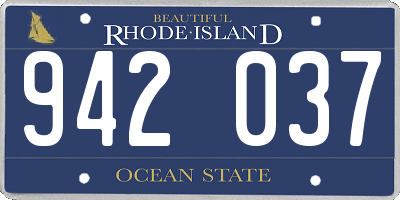 RI license plate 942037