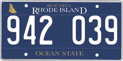 RI license plate 942039