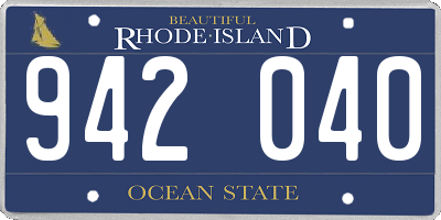 RI license plate 942040