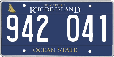 RI license plate 942041