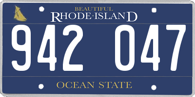 RI license plate 942047