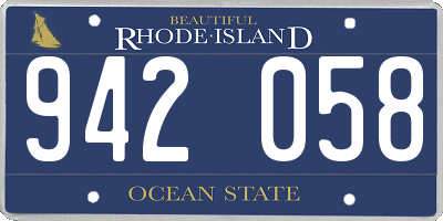 RI license plate 942058