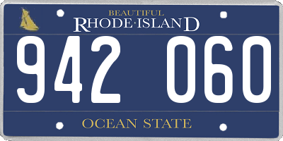 RI license plate 942060