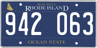 RI license plate 942063