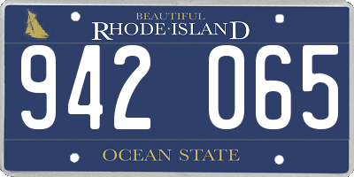 RI license plate 942065