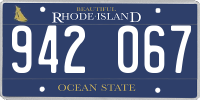 RI license plate 942067