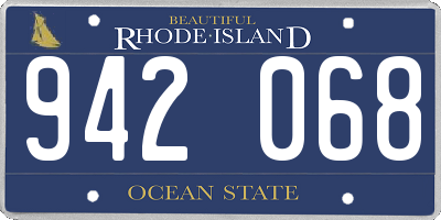 RI license plate 942068