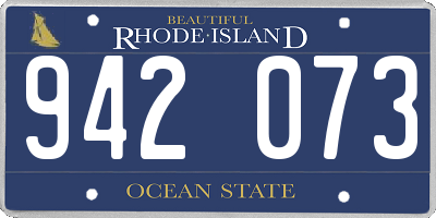 RI license plate 942073