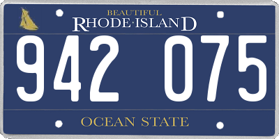 RI license plate 942075