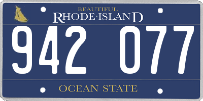 RI license plate 942077