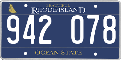 RI license plate 942078