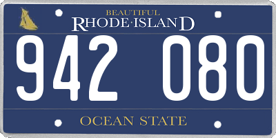 RI license plate 942080
